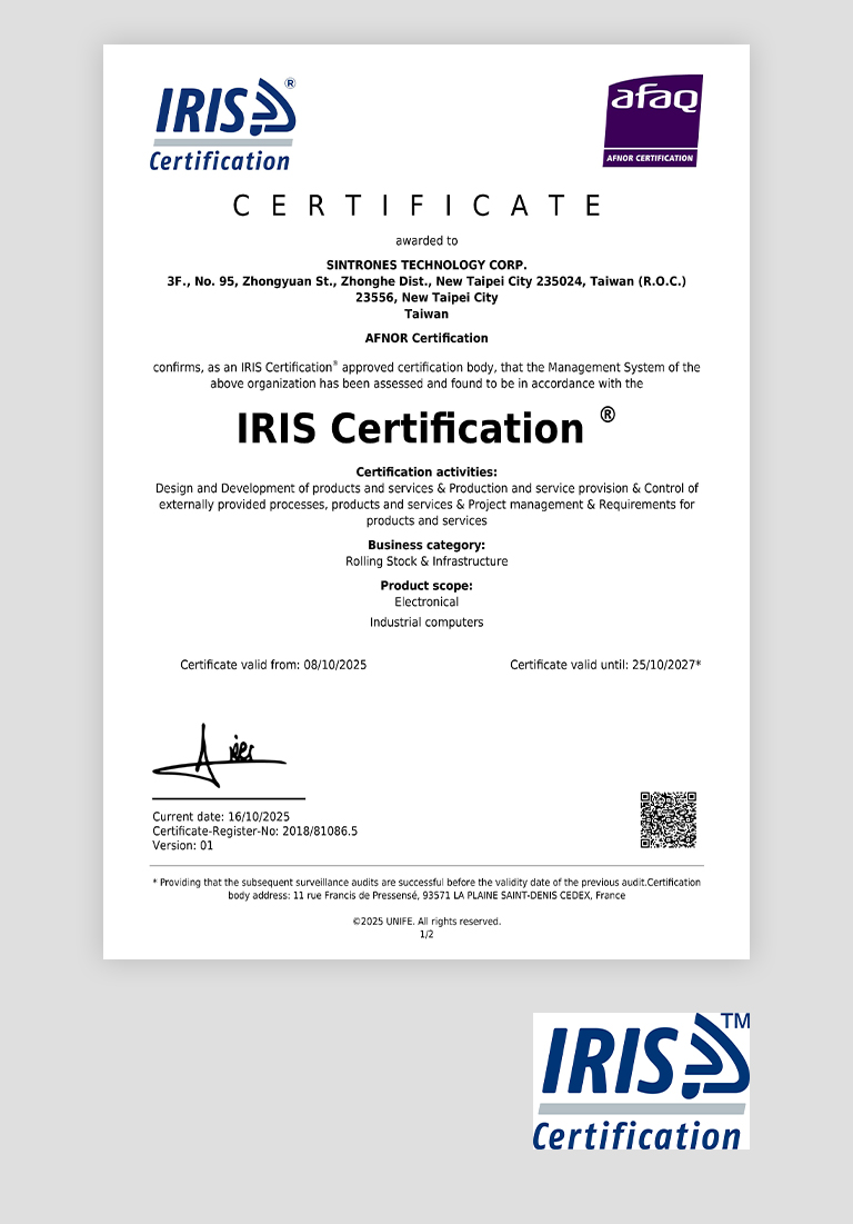 ISO 22163:2023 (IRIS) Certifications
