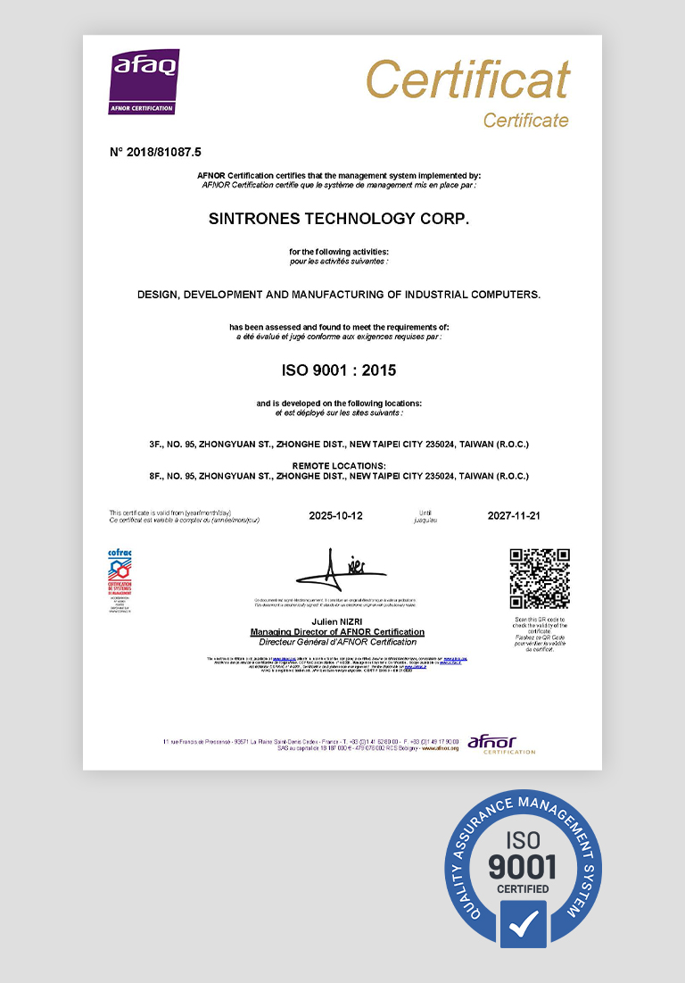 ISO 9001:2015 Certifications