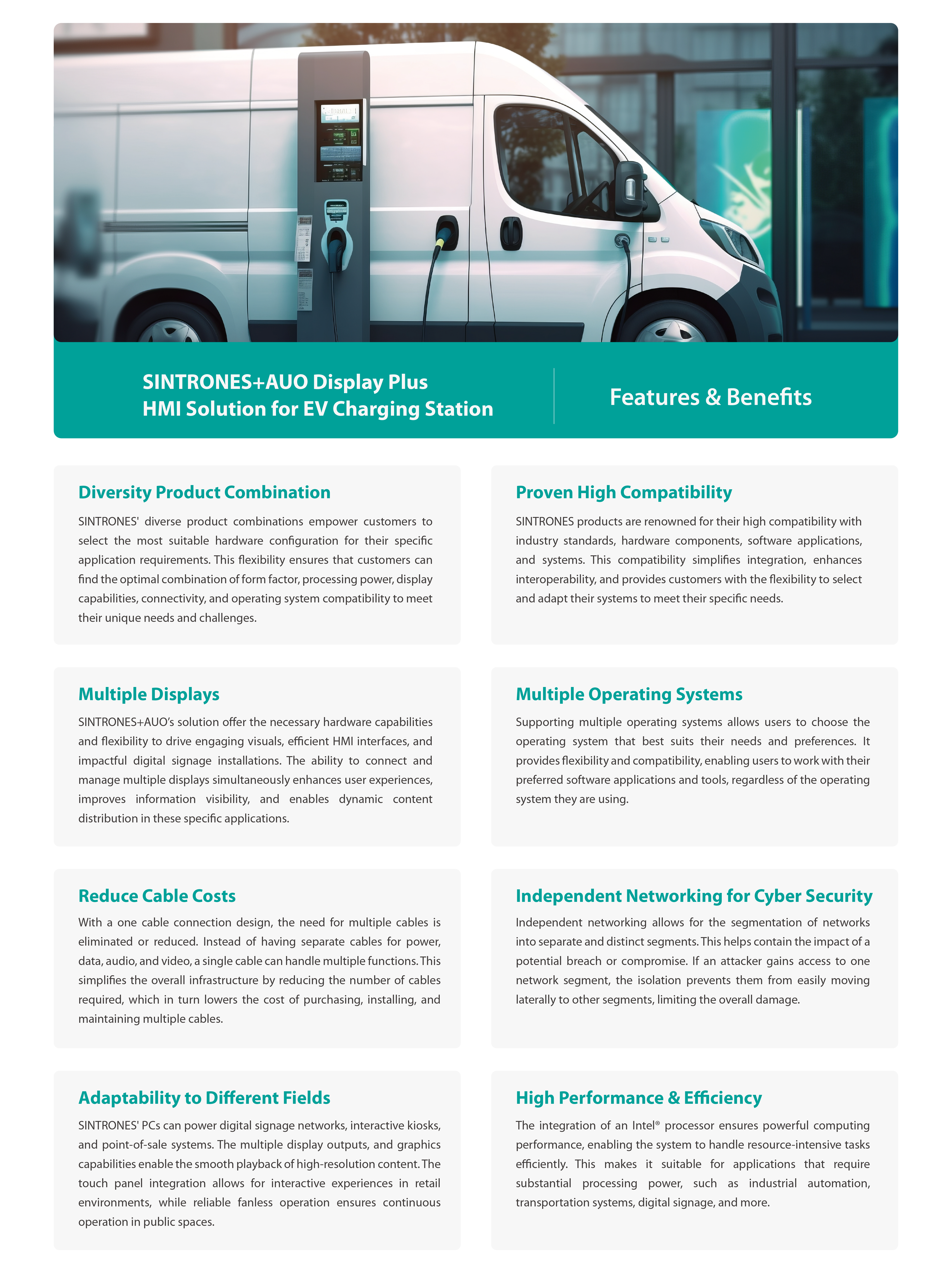 SINTRONES - HMI For EVSE-Features & Benefits