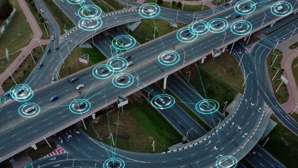 Image of smart traffic on the road