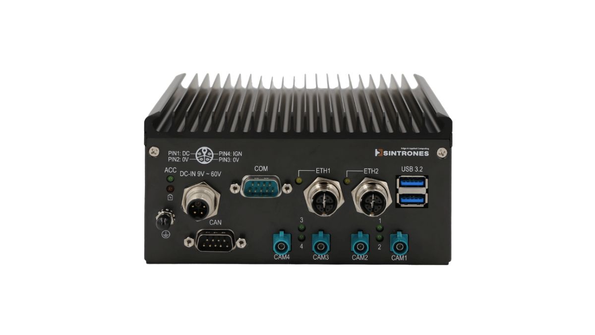 SINTRONES IBOX-601-G2 ultra-compact fanless Edge AI Computer powered by NVIDIA Jetson Orin NX module on a white background.