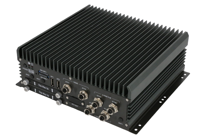 High-performance AI inference on ABOX-5221 featuring NVIDIA RTX Ada GPU, dual 10GbE ports, and DDR5-5600 memory.