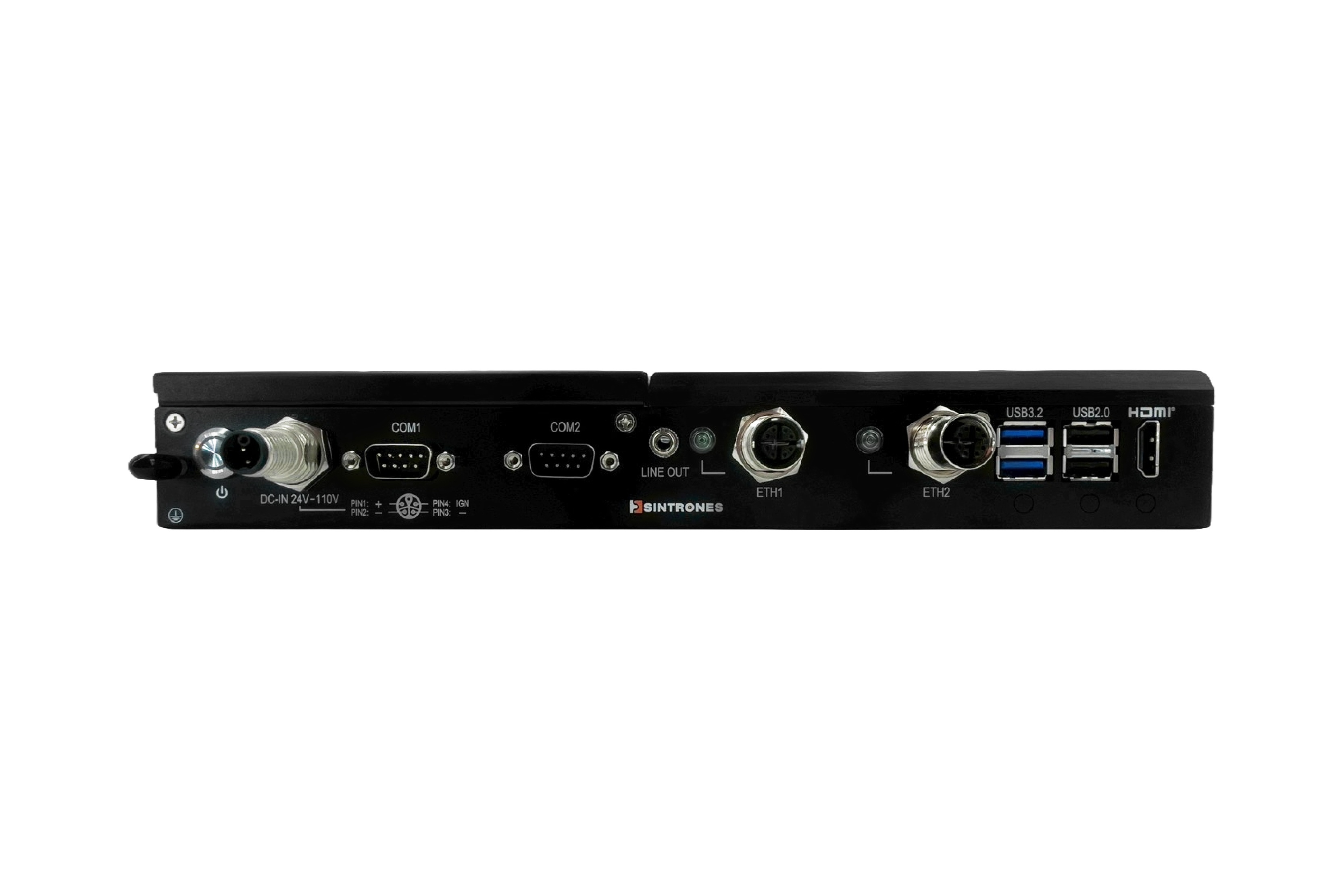 Slim 1U rackmount PC RBOX-1001-M12X featuring Intel Atom processor and M.2 slots for Hailo AI accelerator to empower edge AI computing.