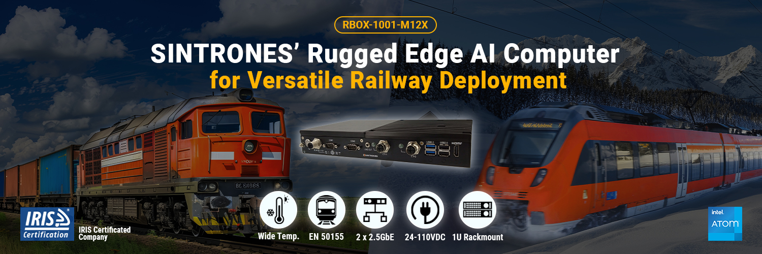 SINTRONES RBOX-1001-M12X Rugged Edge AI Computer for Railway Deployment