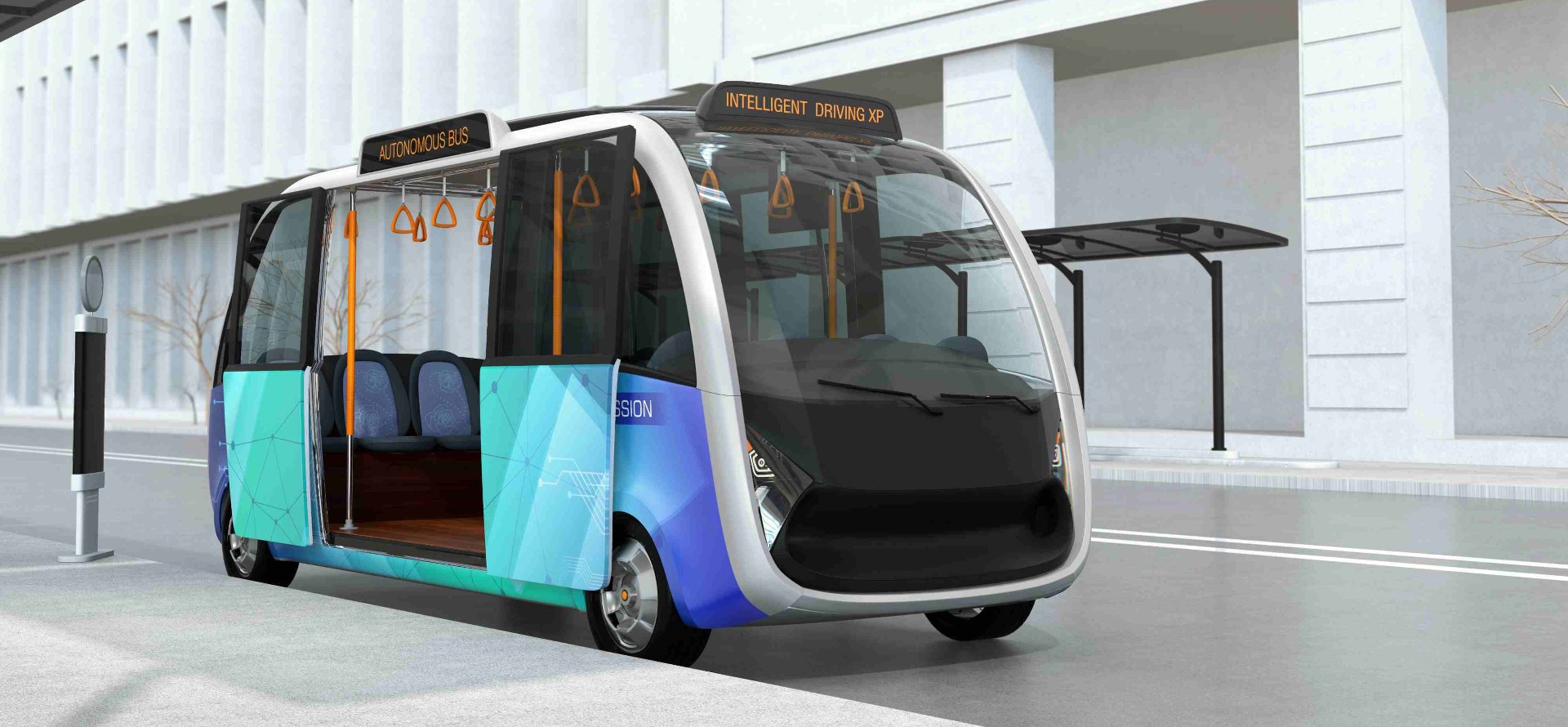 鑫創電子 Autonomous Airport Shuttle 機場自動駕駛接駁車解決方案,搭載 NVIDIA Jetson AGX Orin 邊緣 AI 電腦進行感測器融合與自動導航