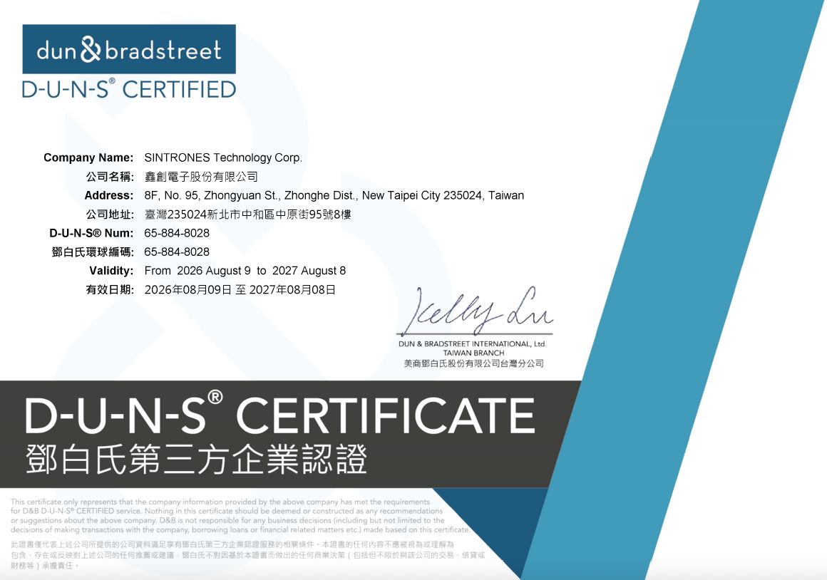 D-U-N-S® Certified SINTRONES